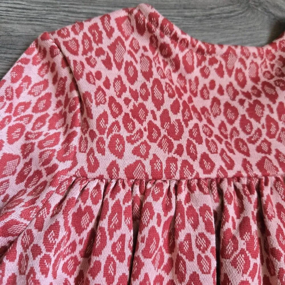 Bonnie Jean Red Leopard Dress Toddler Girl 2T NWT Long Sleeve Animal Print